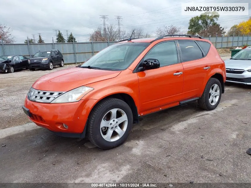 2005 Nissan Murano Sl VIN: JN8AZ08T95W330379 Lot: 40742644