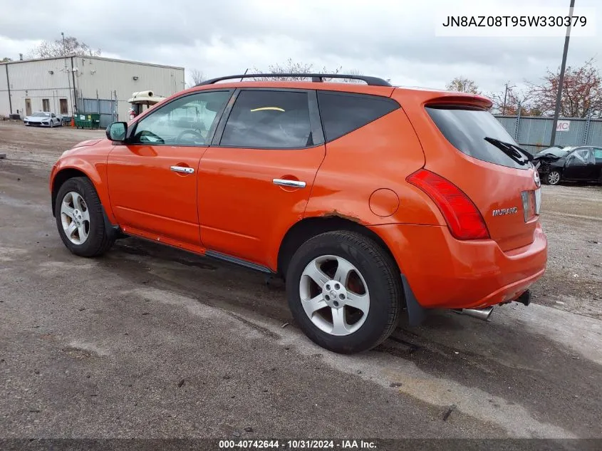 2005 Nissan Murano Sl VIN: JN8AZ08T95W330379 Lot: 40742644