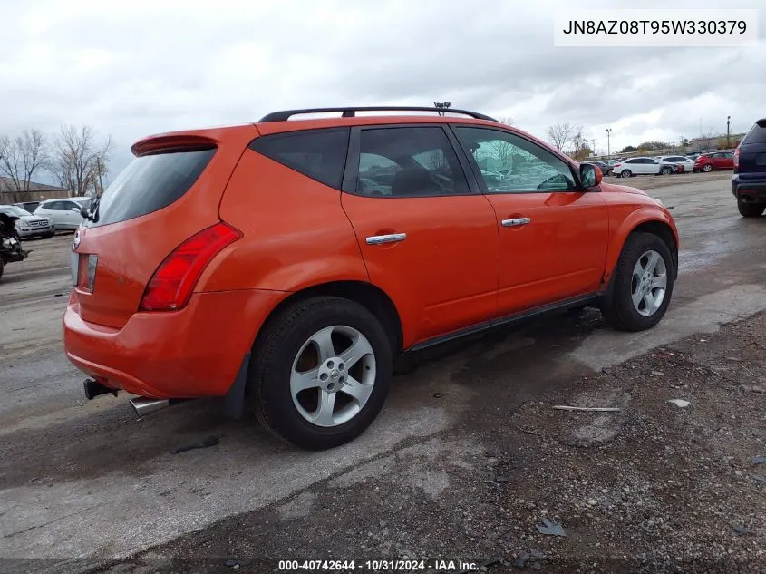 2005 Nissan Murano Sl VIN: JN8AZ08T95W330379 Lot: 40742644