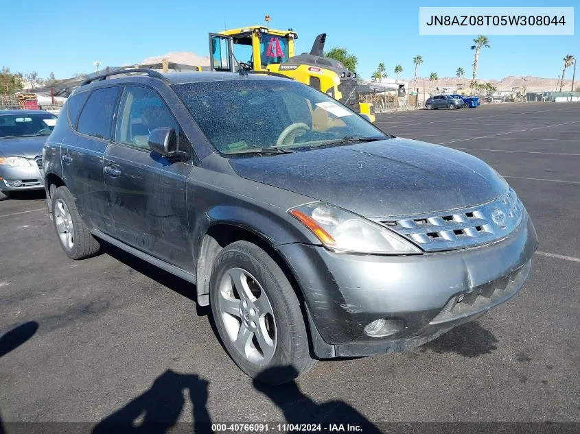 2005 Nissan Murano Sl VIN: JN8AZ08T05W308044 Lot: 40766091