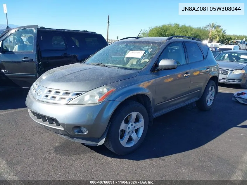 2005 Nissan Murano Sl VIN: JN8AZ08T05W308044 Lot: 40766091