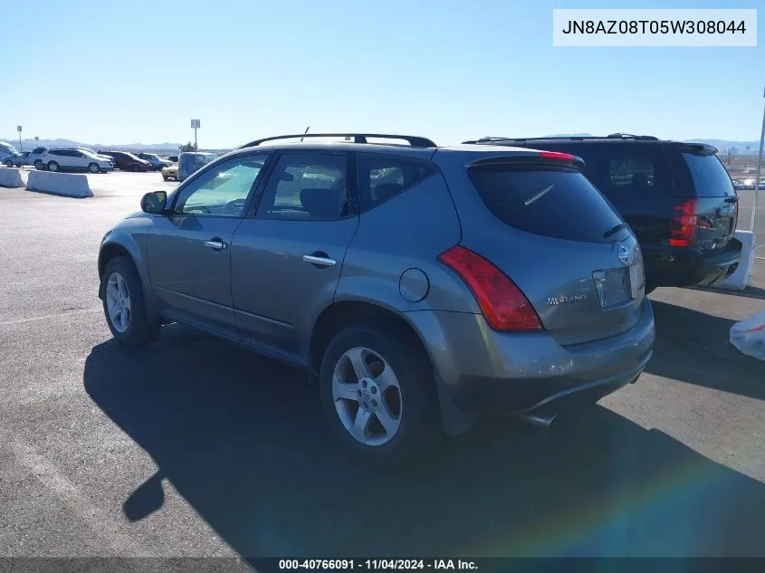 2005 Nissan Murano Sl VIN: JN8AZ08T05W308044 Lot: 40766091