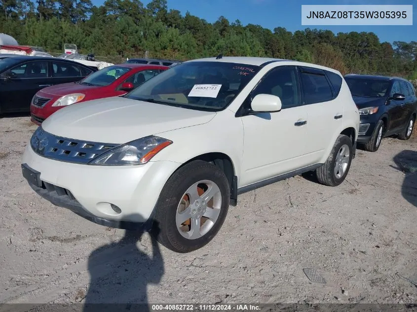 2005 Nissan Murano S VIN: JN8AZ08T35W305395 Lot: 40852722