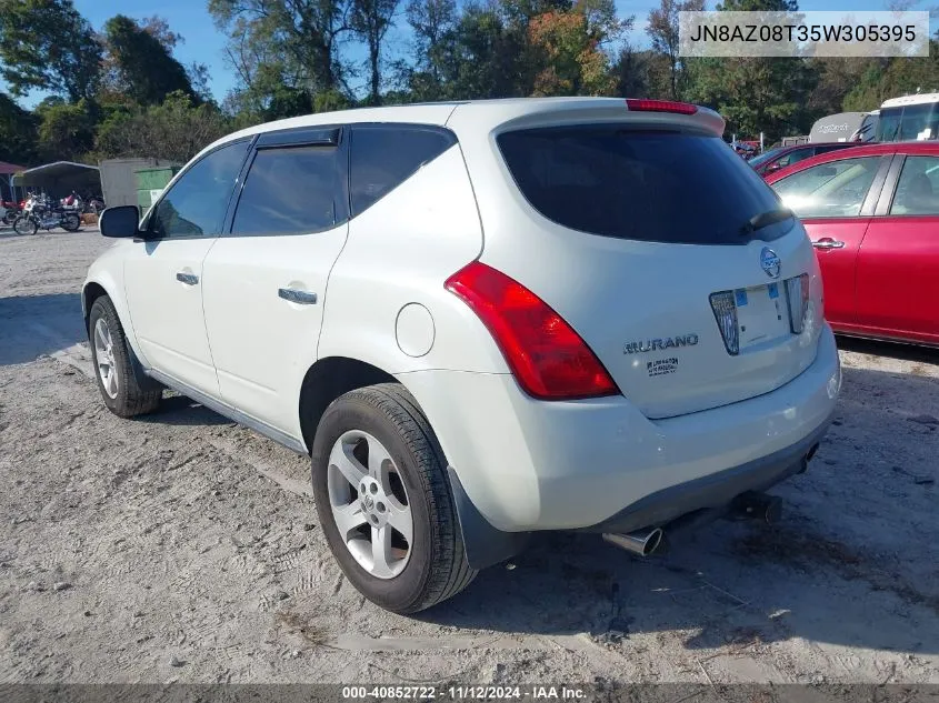 2005 Nissan Murano S VIN: JN8AZ08T35W305395 Lot: 40852722