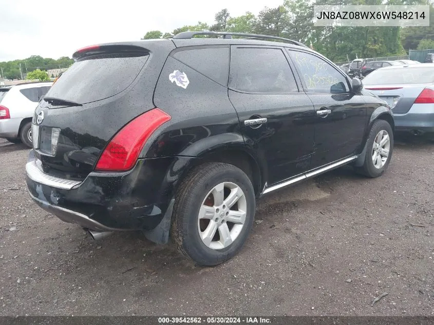 JN8AZ08WX6W548214 2006 Nissan Murano Sl