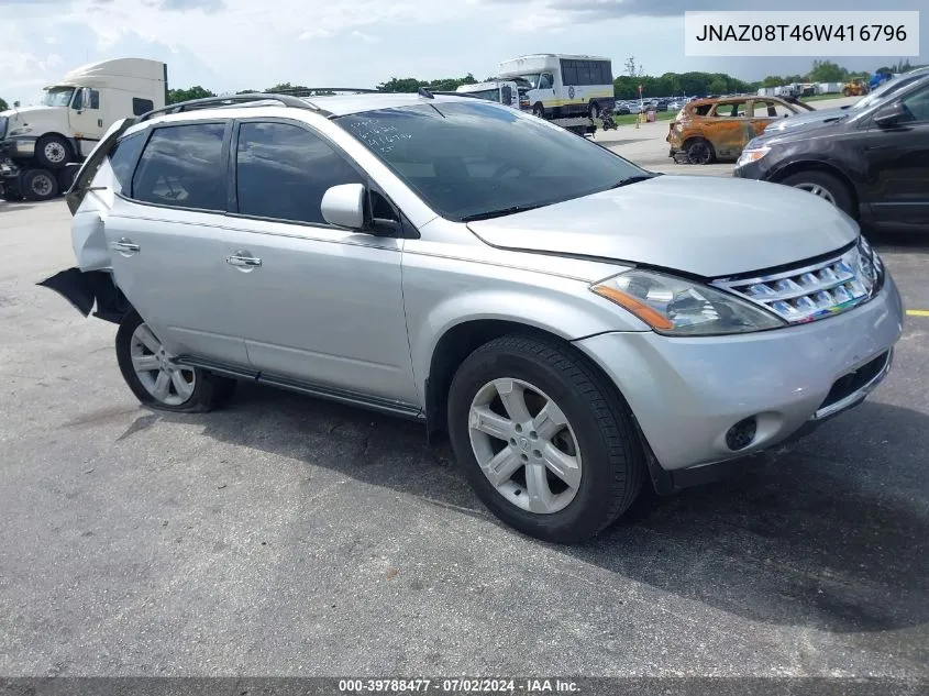 2006 Nissan Murano VIN: JNAZ08T46W416796 Lot: 39788477