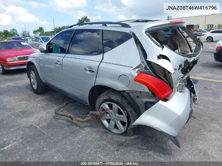 2006 Nissan Murano VIN: JNAZ08T46W416796 Lot: 39788477