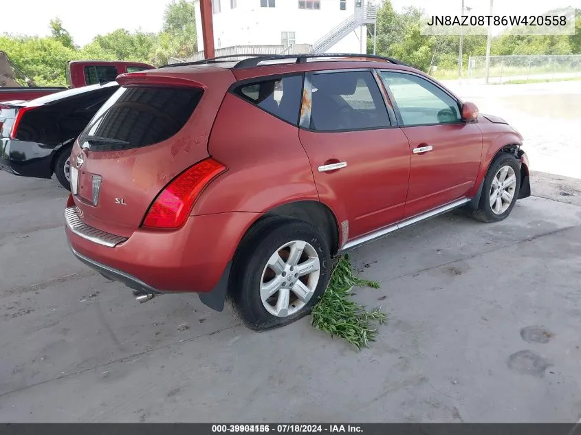 JN8AZ08T86W420558 2006 Nissan Murano Sl