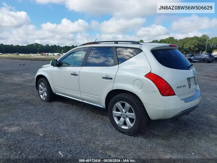 2006 Nissan Murano Sl VIN: JN8AZ08W56W506629 Lot: 40172438