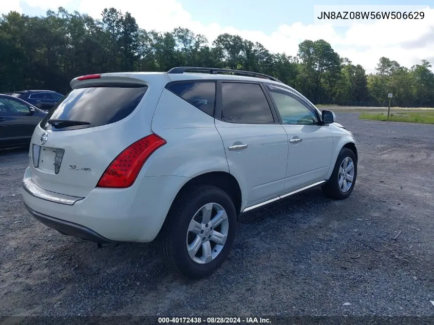 2006 Nissan Murano Sl VIN: JN8AZ08W56W506629 Lot: 40172438