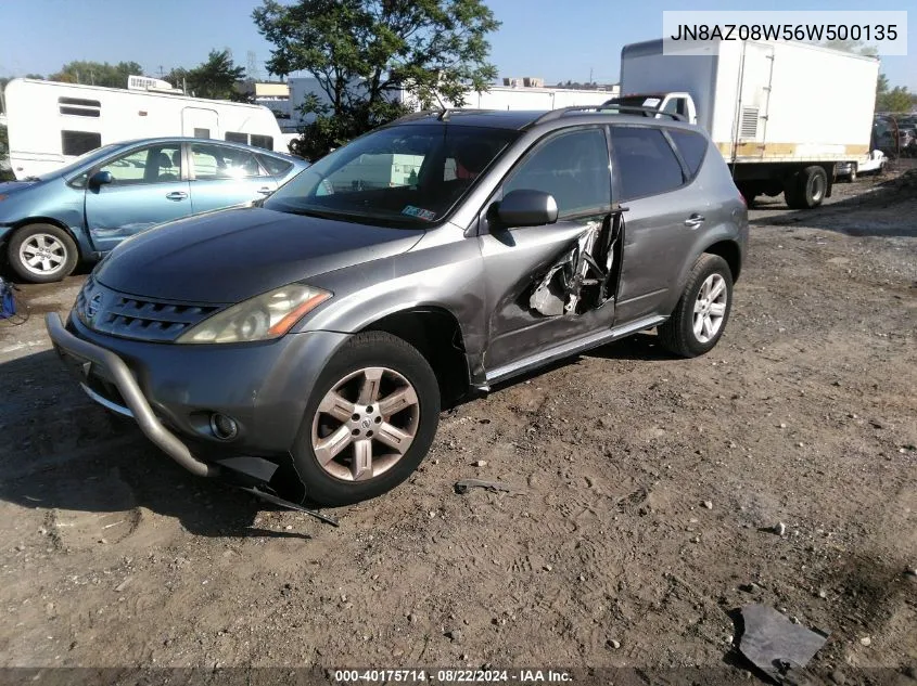 2006 Nissan Murano Sl VIN: JN8AZ08W56W500135 Lot: 40175714