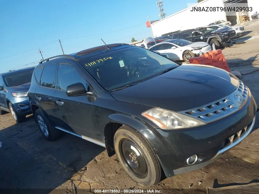 2006 Nissan Murano Sl VIN: JN8AZ08T96W429933 Lot: 40179502