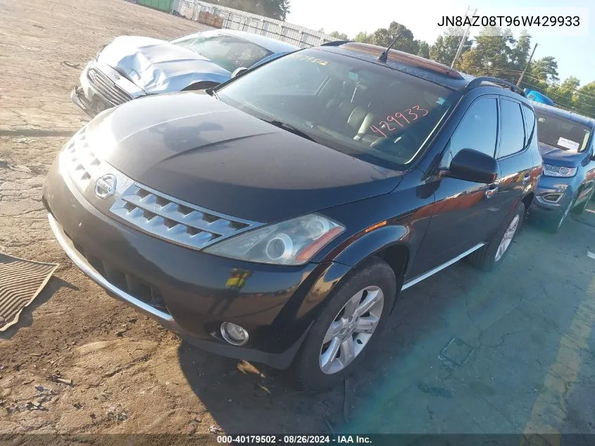 2006 Nissan Murano Sl VIN: JN8AZ08T96W429933 Lot: 40179502