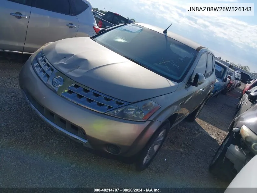 2006 Nissan Murano S VIN: JN8AZ08W26W526143 Lot: 40214707