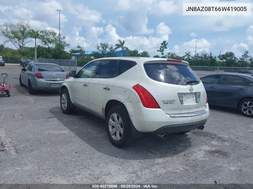 JN8AZ08T66W419005 2006 Nissan Murano S