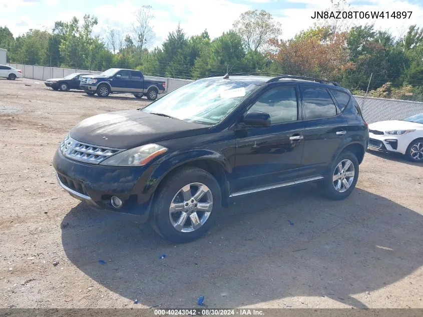 2006 Nissan Murano Sl VIN: JN8AZ08T06W414897 Lot: 40243042