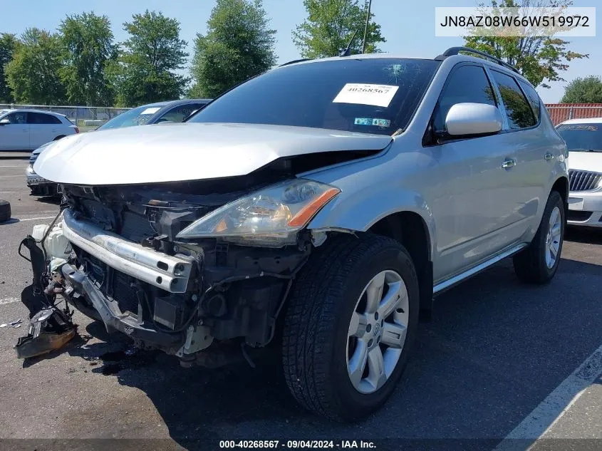 JN8AZ08W66W519972 2006 Nissan Murano Sl