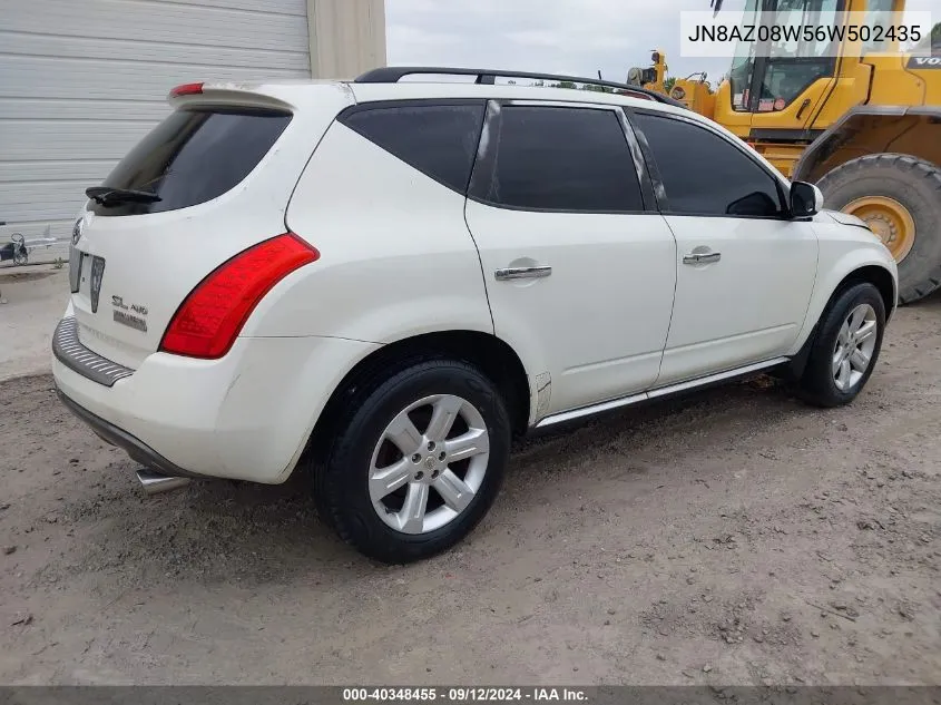 JN8AZ08W56W502435 2006 Nissan Murano Sl