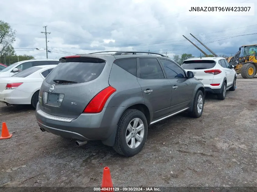 2006 Nissan Murano Sl VIN: JN8AZ08T96W423307 Lot: 40431129