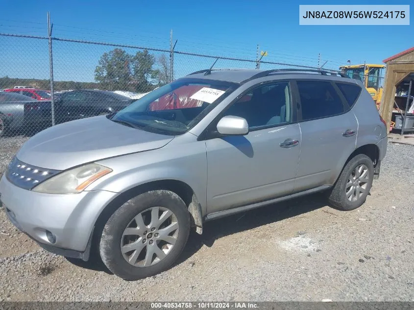 2006 Nissan Murano S VIN: JN8AZ08W56W524175 Lot: 40534758