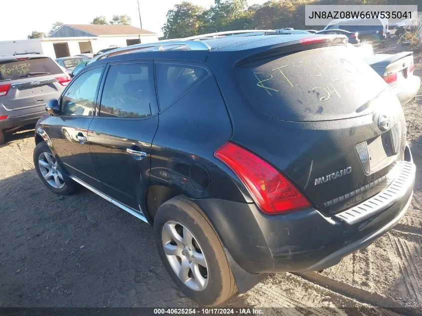 2006 Nissan Murano Se VIN: JN8AZ08W66W535041 Lot: 40625254