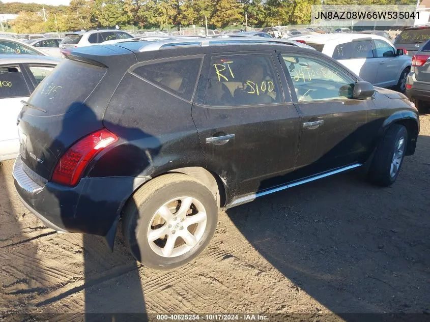 2006 Nissan Murano Se VIN: JN8AZ08W66W535041 Lot: 40625254