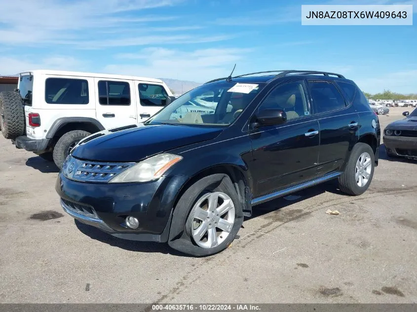 2006 Nissan Murano Sl VIN: JN8AZ08TX6W409643 Lot: 40635716