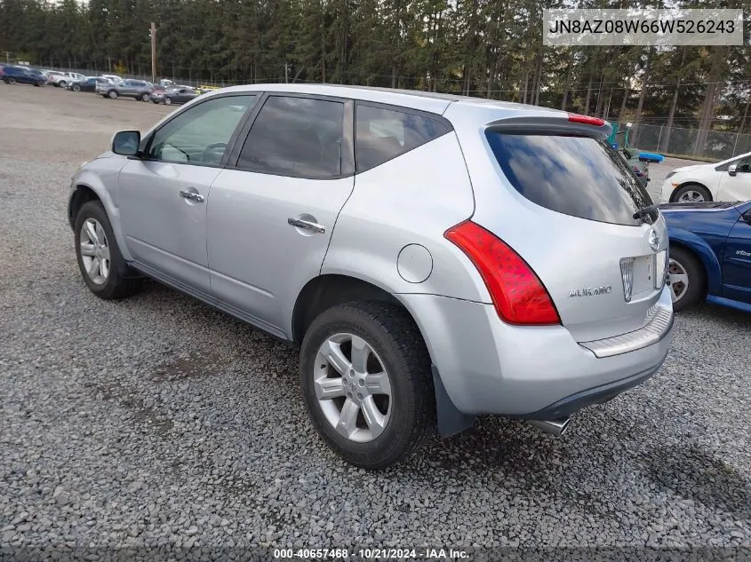 JN8AZ08W66W526243 2006 Nissan Murano S