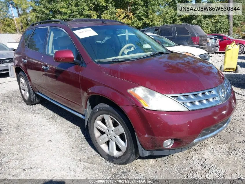 2006 Nissan Murano Sl VIN: JN8AZ08W86W530844 Lot: 40663079