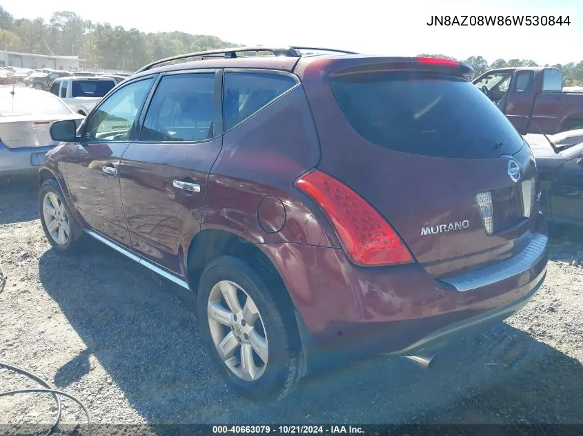 2006 Nissan Murano Sl VIN: JN8AZ08W86W530844 Lot: 40663079