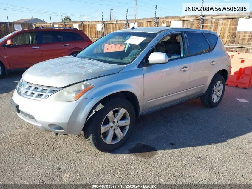 2006 Nissan Murano S VIN: JN8AZ08W56W505285 Lot: 40703977