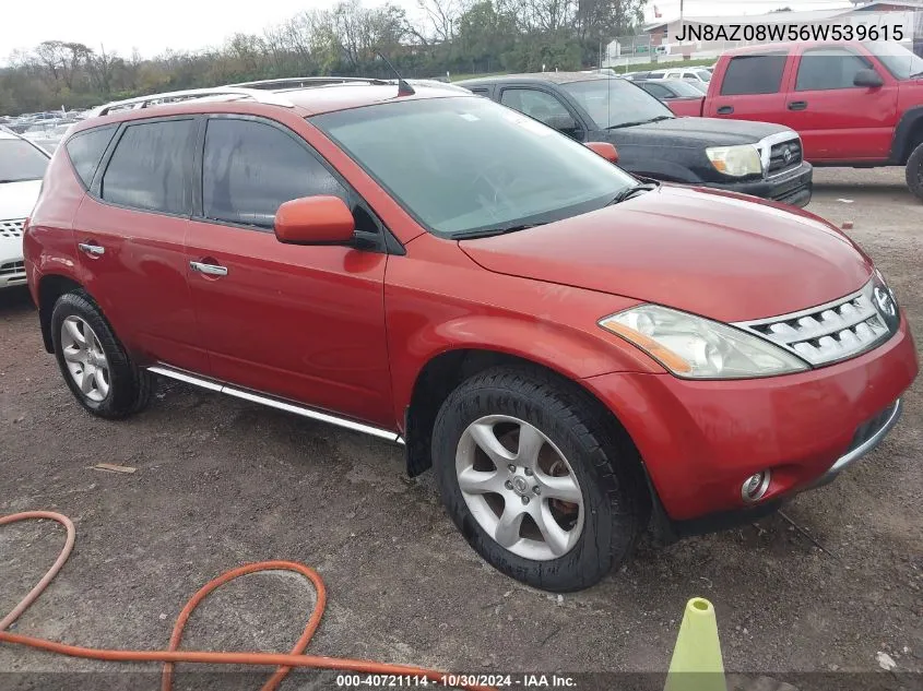 2006 Nissan Murano Se VIN: JN8AZ08W56W539615 Lot: 40721114