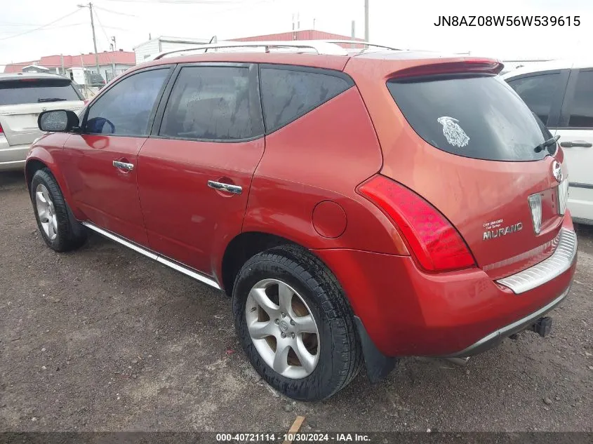 2006 Nissan Murano Se VIN: JN8AZ08W56W539615 Lot: 40721114