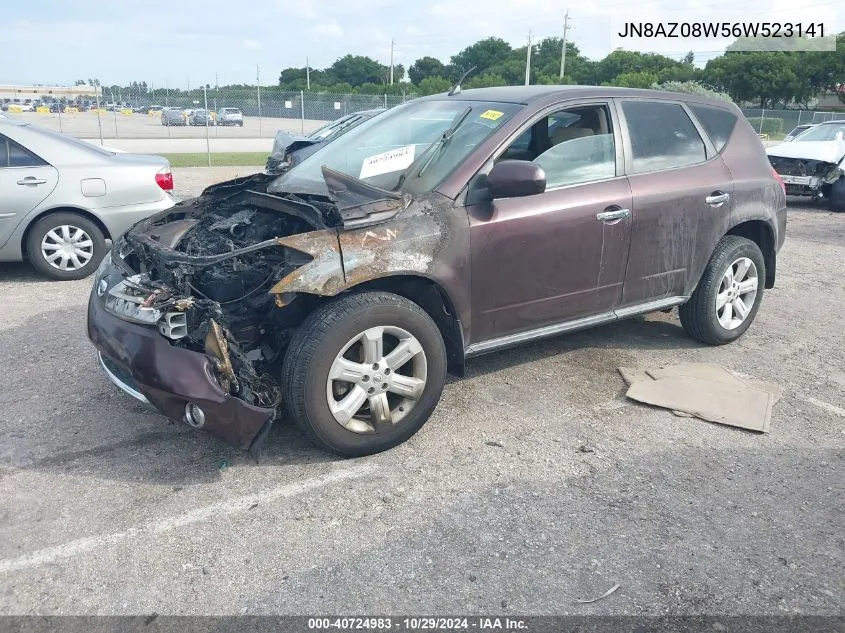 2006 Nissan Murano S VIN: JN8AZ08W56W523141 Lot: 40724983