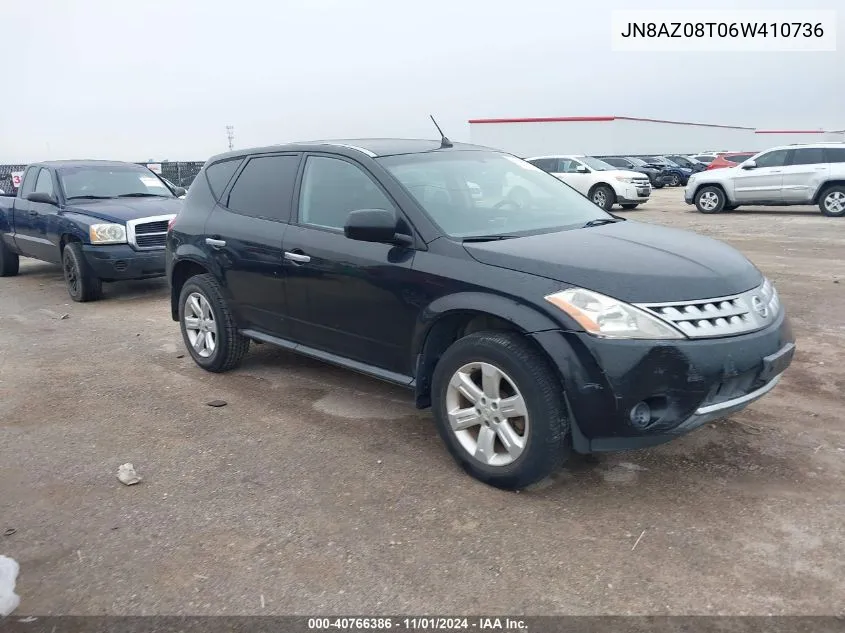 2006 Nissan Murano S VIN: JN8AZ08T06W410736 Lot: 40766386