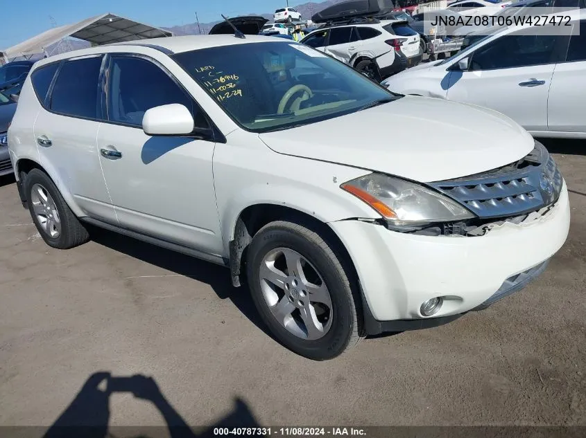 2006 Nissan Murano S VIN: JN8AZ08T06W427472 Lot: 40787331