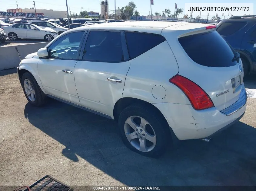 2006 Nissan Murano S VIN: JN8AZ08T06W427472 Lot: 40787331