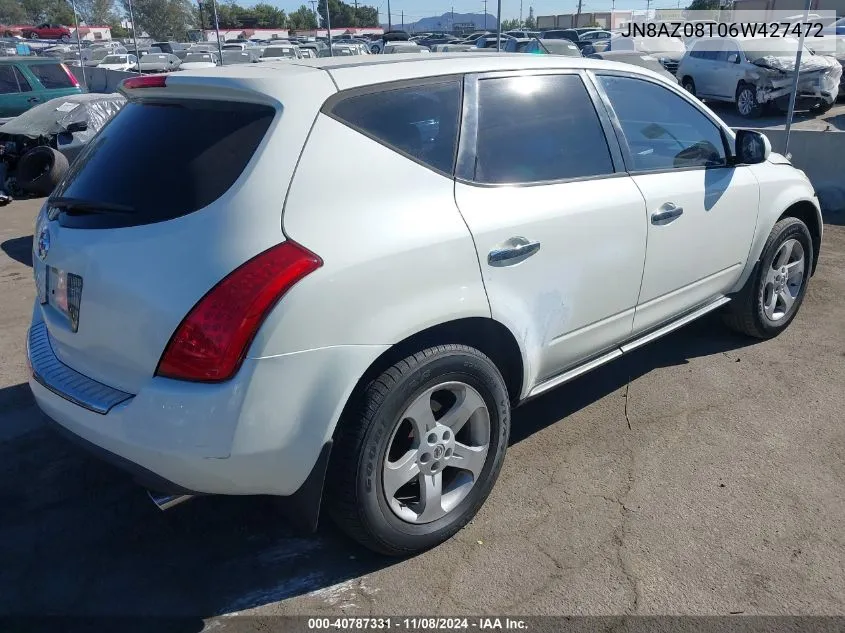 2006 Nissan Murano S VIN: JN8AZ08T06W427472 Lot: 40787331