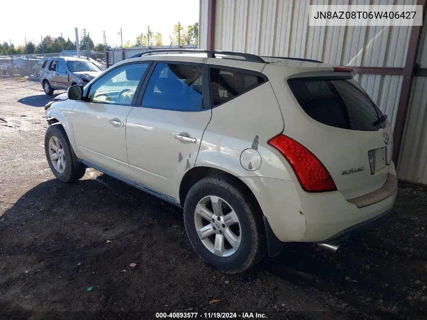 2006 Nissan Murano S VIN: JN8AZ08T06W406427 Lot: 40893577