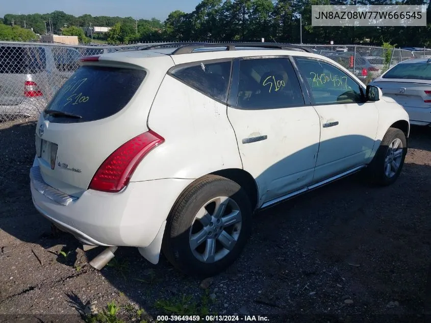 2007 Nissan Murano Sl VIN: JN8AZ08W77W666545 Lot: 39649459