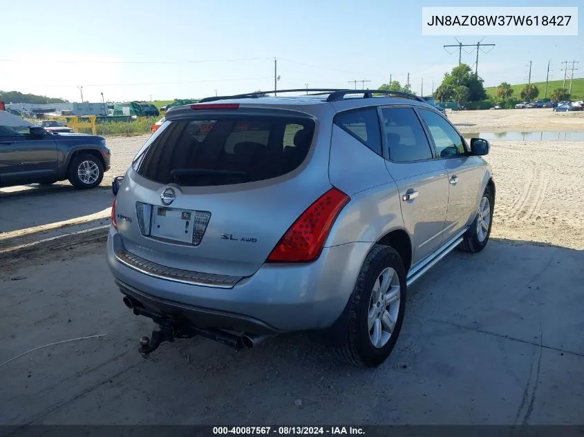 JN8AZ08W37W618427 2007 Nissan Murano Sl