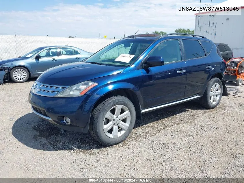 2007 Nissan Murano Sl VIN: JN8AZ08W87W613045 Lot: 40107444