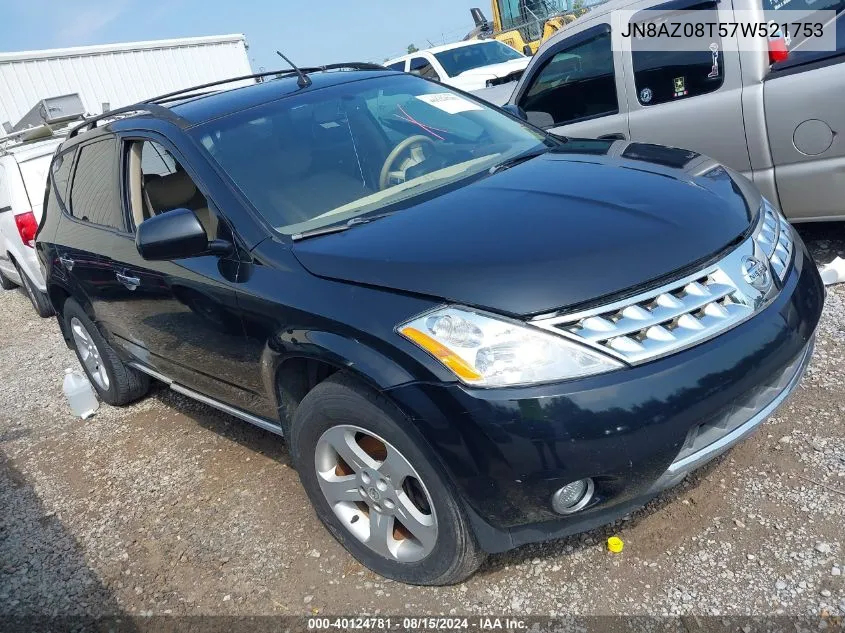 JN8AZ08T57W521753 2007 Nissan Murano Sl