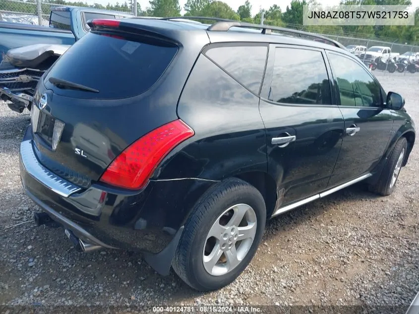 JN8AZ08T57W521753 2007 Nissan Murano Sl