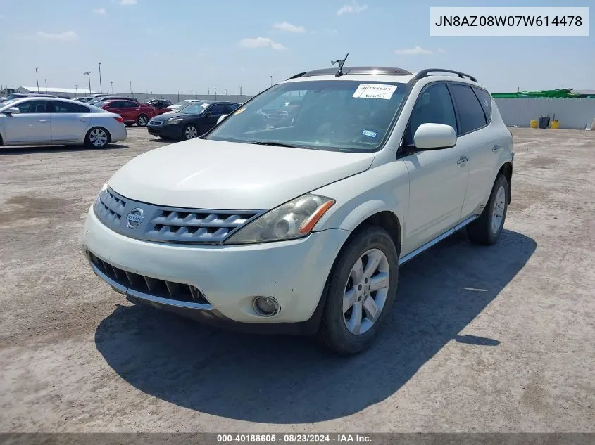 JN8AZ08W07W614478 2007 Nissan Murano Sl