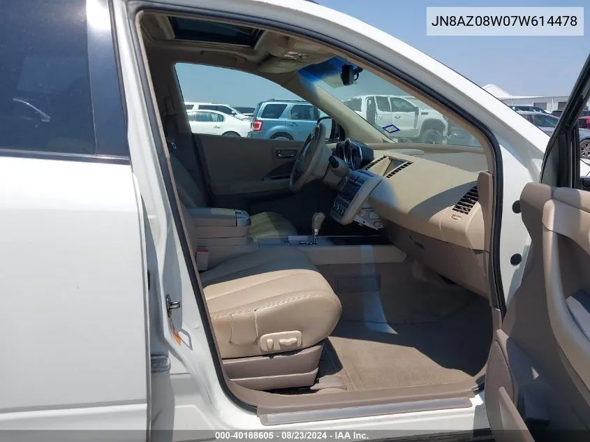 JN8AZ08W07W614478 2007 Nissan Murano Sl