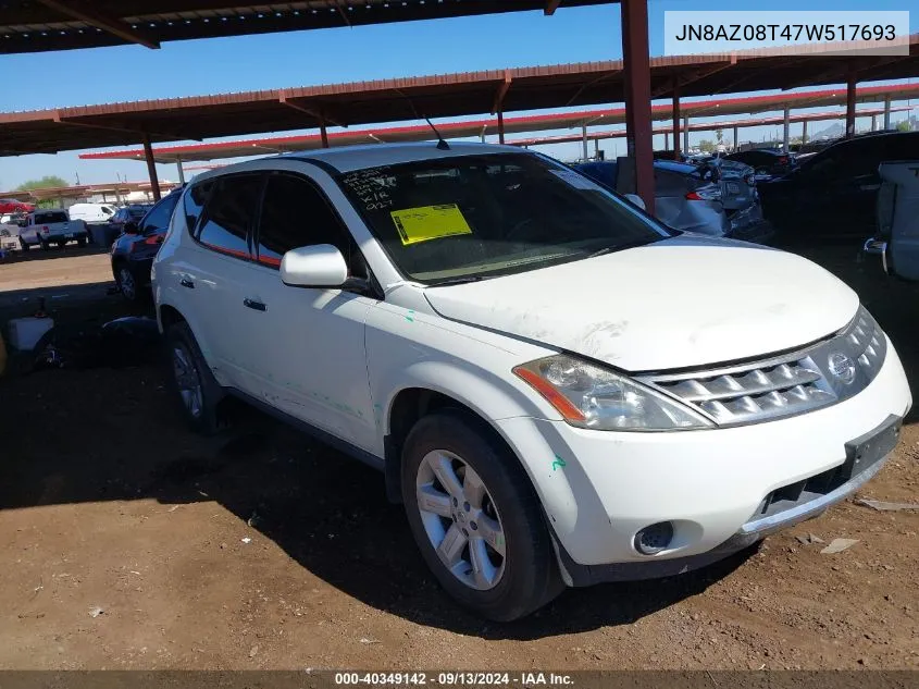 2007 Nissan Murano S VIN: JN8AZ08T47W517693 Lot: 40349142