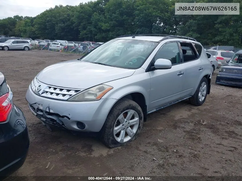 2007 Nissan Murano S VIN: JN8AZ08W67W626165 Lot: 40412544