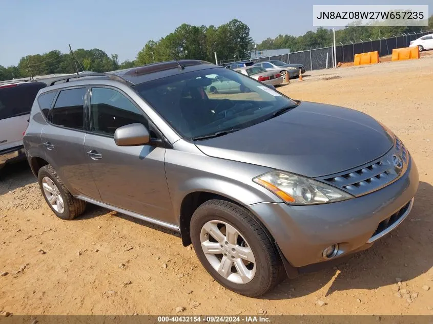 JN8AZ08W27W657235 2007 Nissan Murano Sl