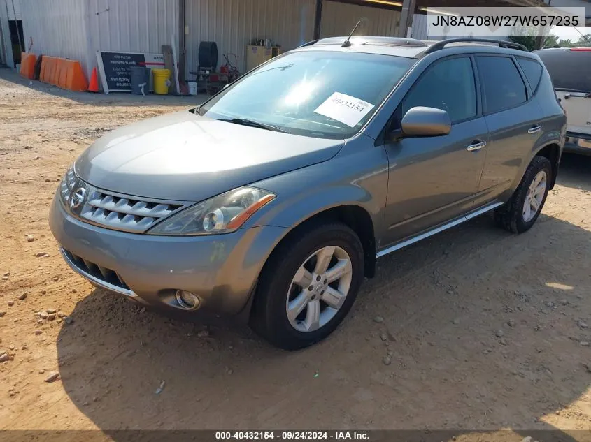 2007 Nissan Murano Sl VIN: JN8AZ08W27W657235 Lot: 40432154